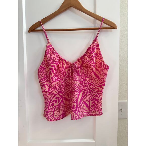 Sienna Sky Womens Medium Crop Top - Pink & Cream - Picture 1 of 7